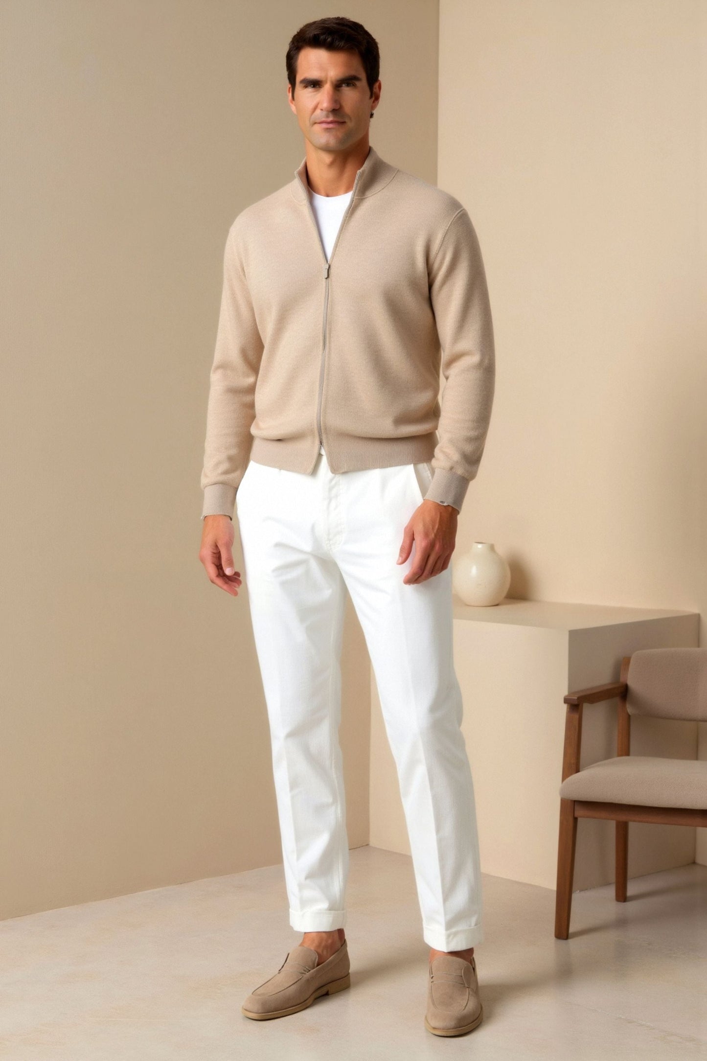 REGULAR FIT CHINO ANKLE PANTS - LORMIER - 