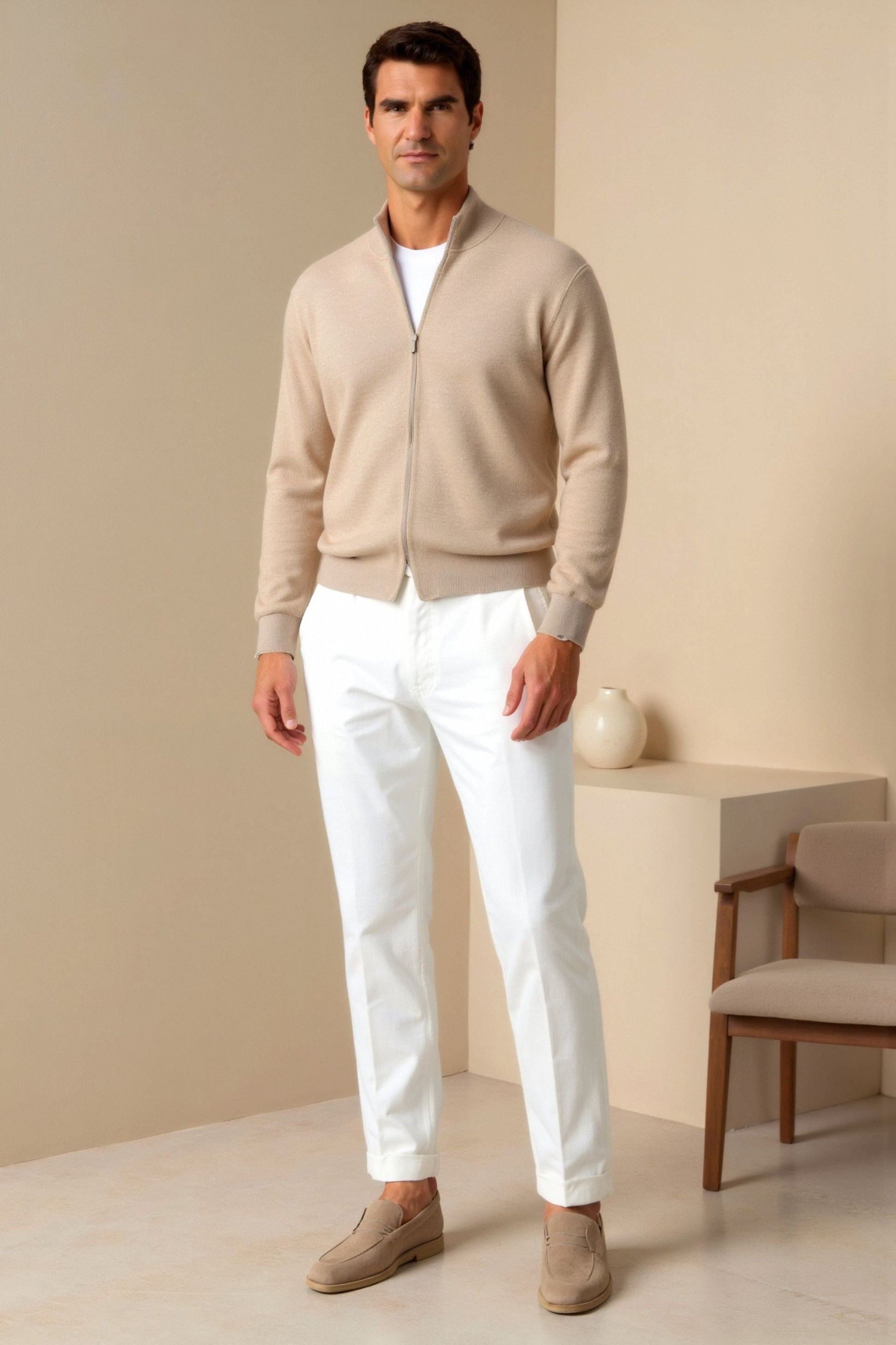 REGULAR FIT CHINO ANKLE PANTS - LORMIER - 