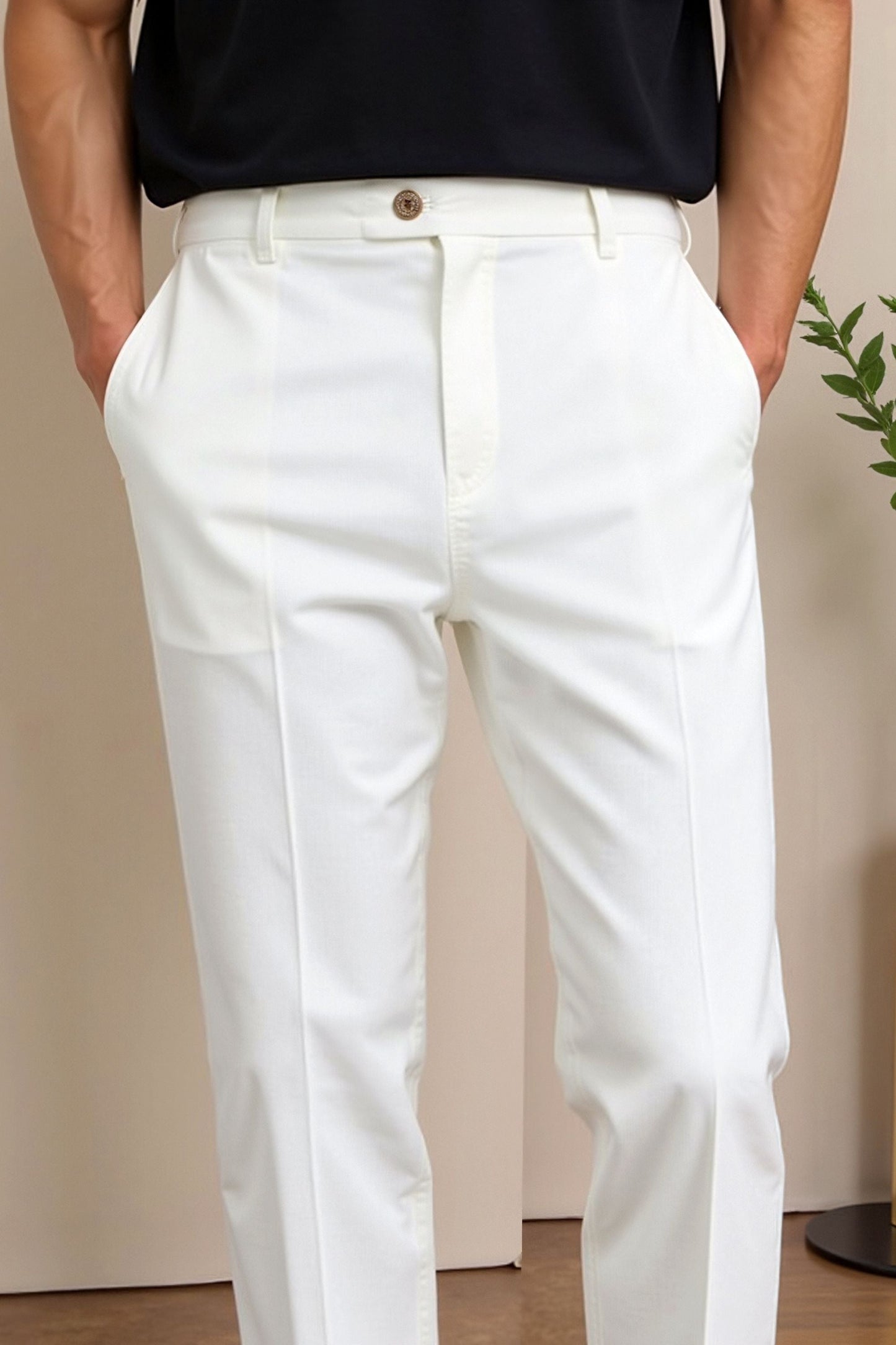 REGULAR FIT CHINO ANKLE PANTS - LORMIER - 