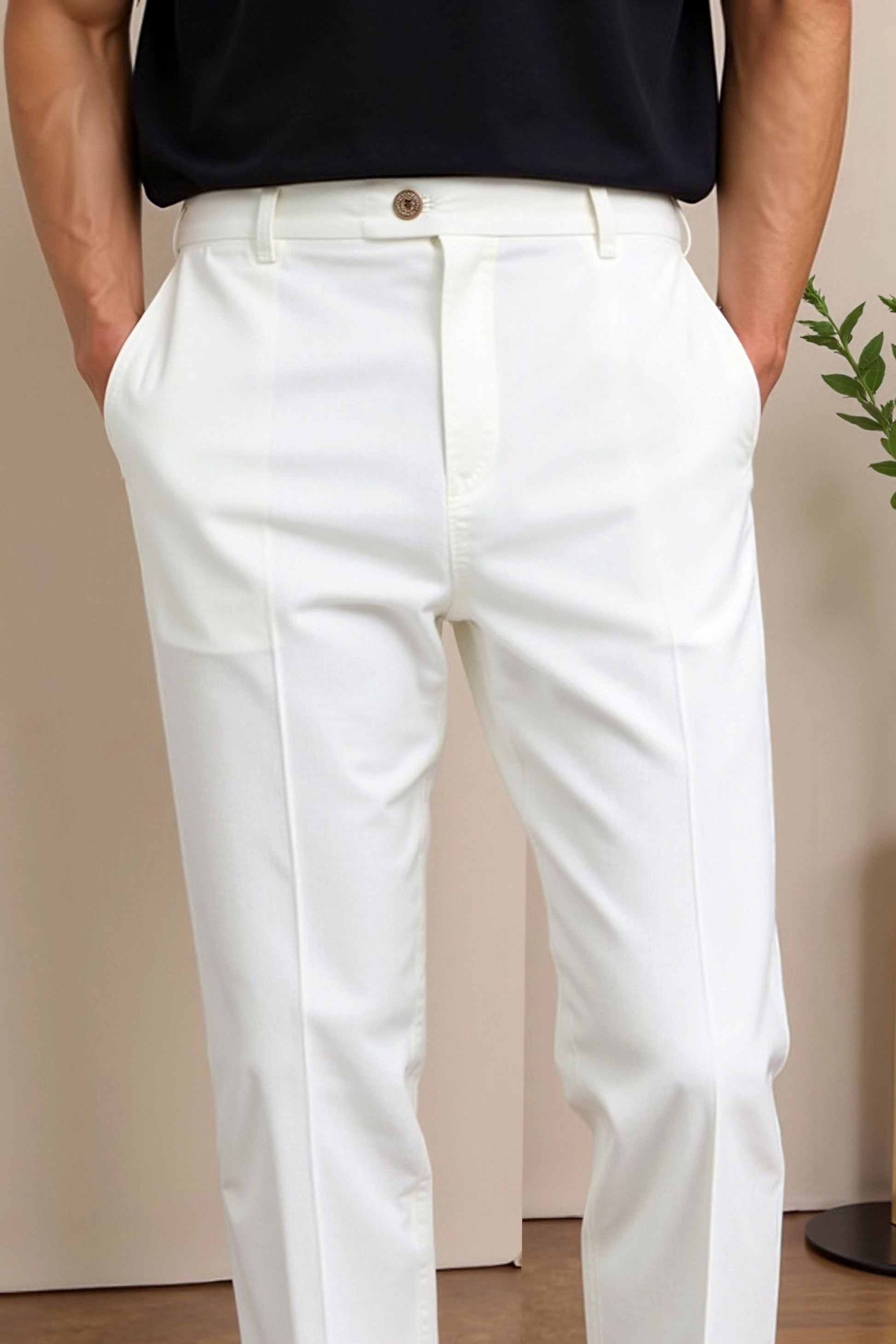 REGULAR FIT CHINO ANKLE PANTS - LORMIER - 