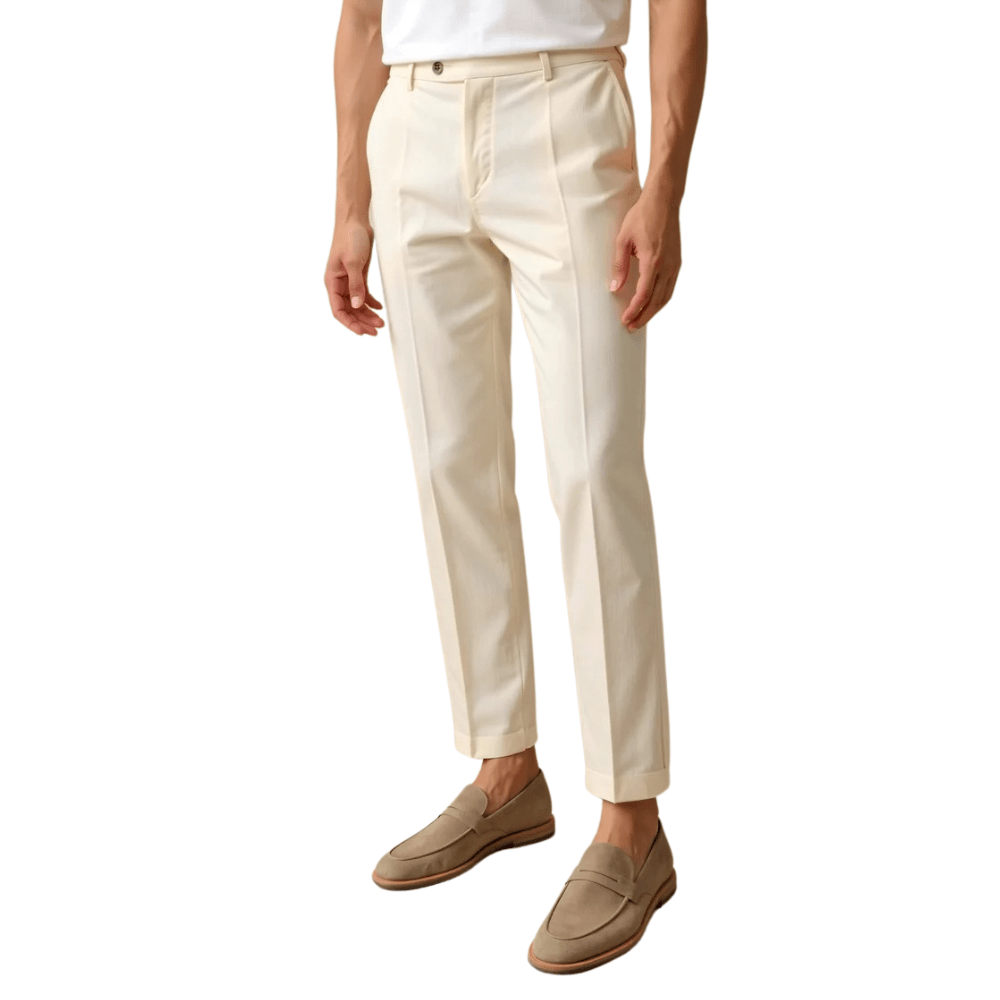 REGULAR FIT CHINO ANKLE PANTS - LORMIER - 