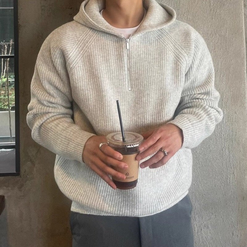 SEMI ZIP HOODIE - LORMIER - 