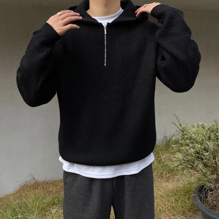 SEMI ZIP HOODIE - LORMIER - 