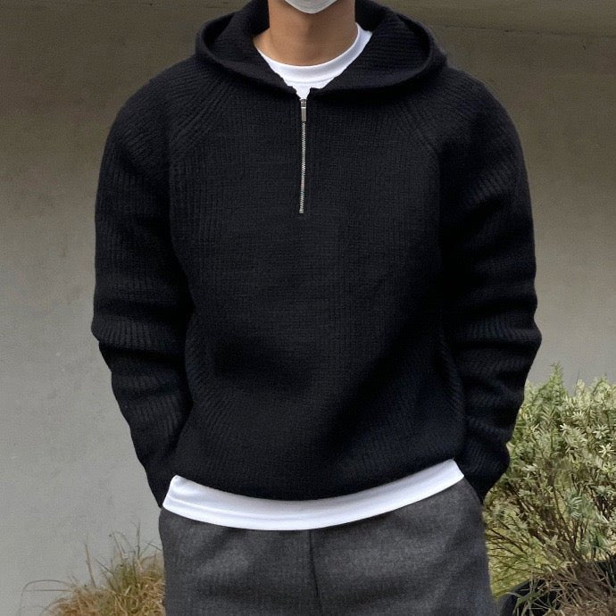 SEMI ZIP HOODIE - LORMIER - 