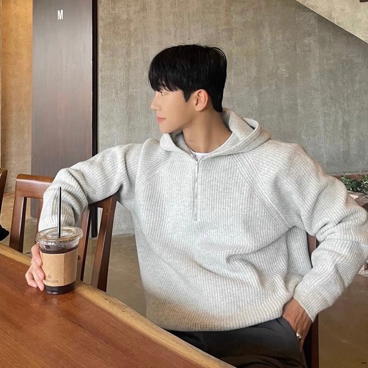 SEMI ZIP HOODIE - LORMIER - 