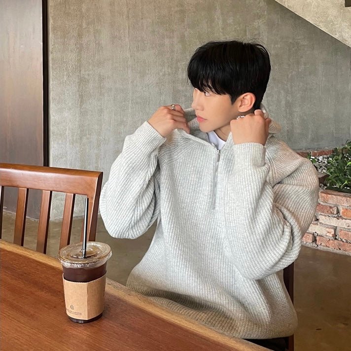 SEMI ZIP HOODIE - LORMIER - 