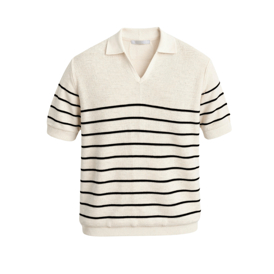 SHORT SLEEVE KNITTED HIGH STRETCH POLO - LORMIER - 