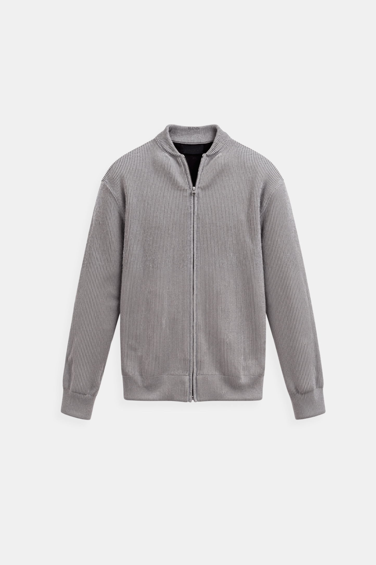 SOLID KNITTED CREW NECK CARDIGAN - LORMIER - 