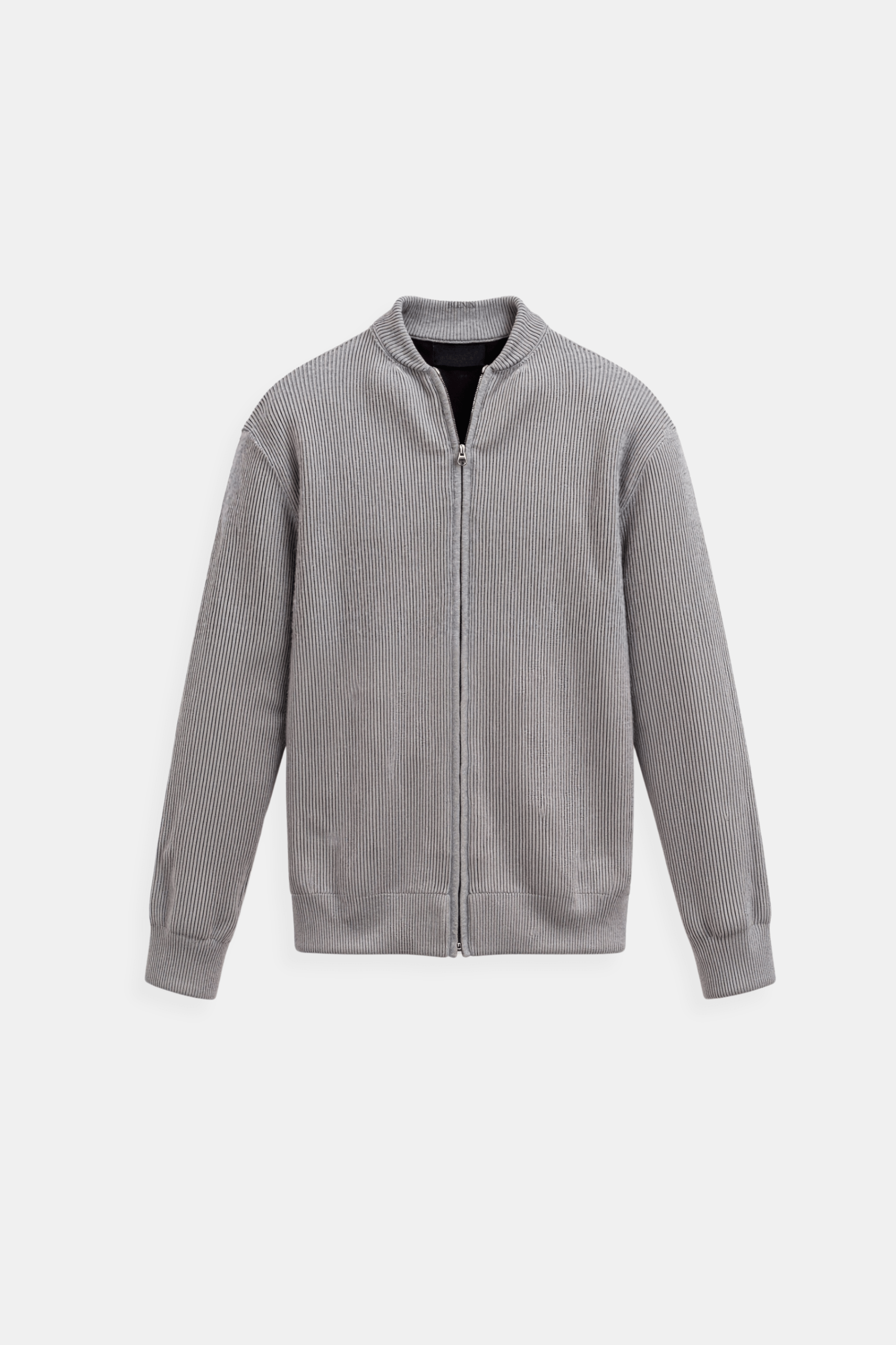 SOLID KNITTED CREW NECK CARDIGAN - LORMIER - 