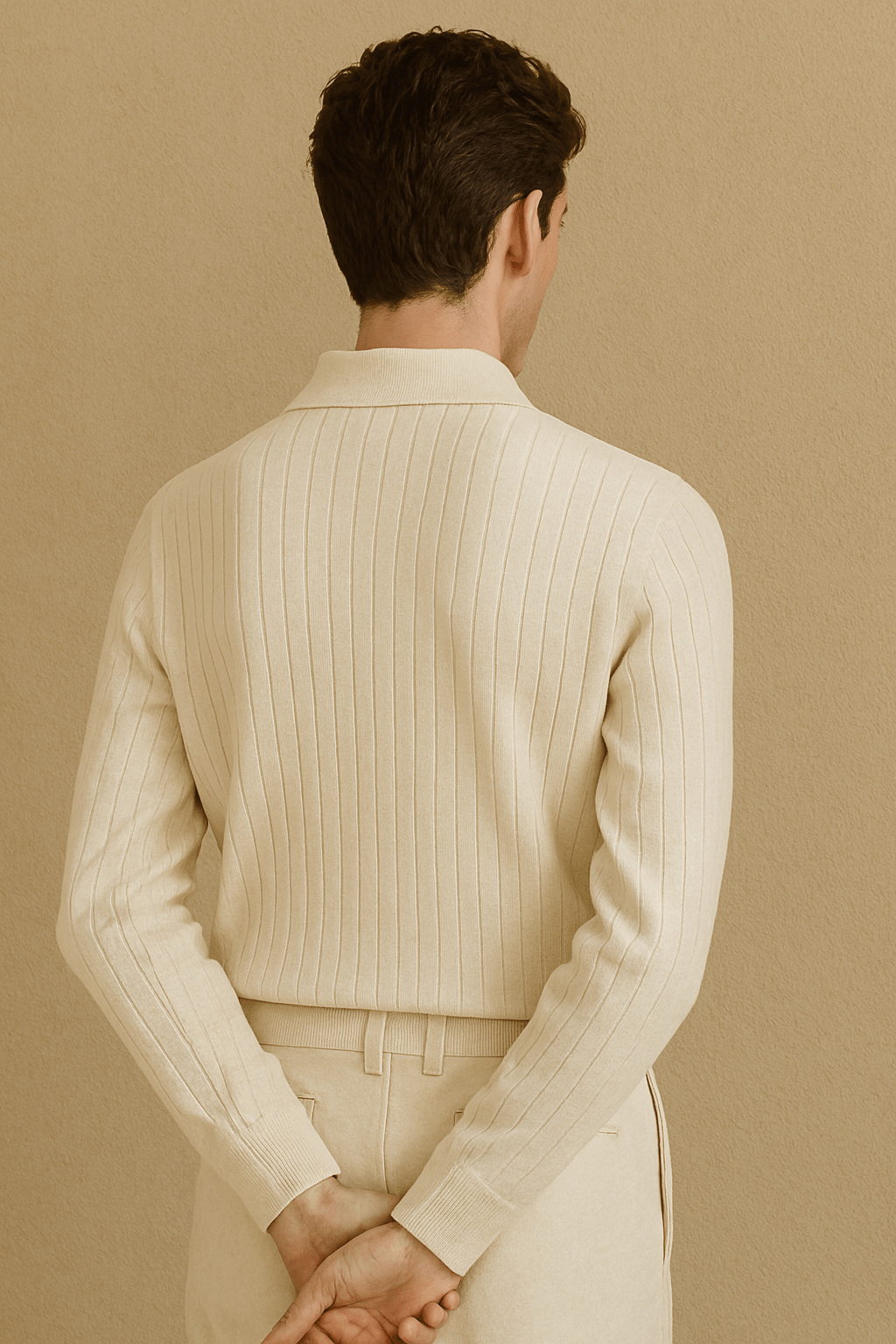 STRIPED LONG SLEEVE POLO - LORMIER - 