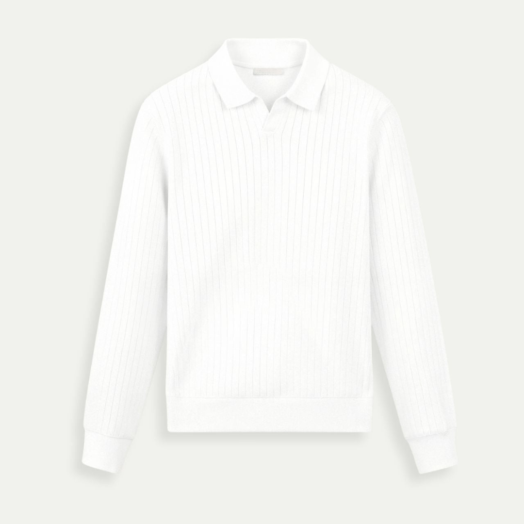 STRIPED LONG SLEEVE POLO - LORMIER - 