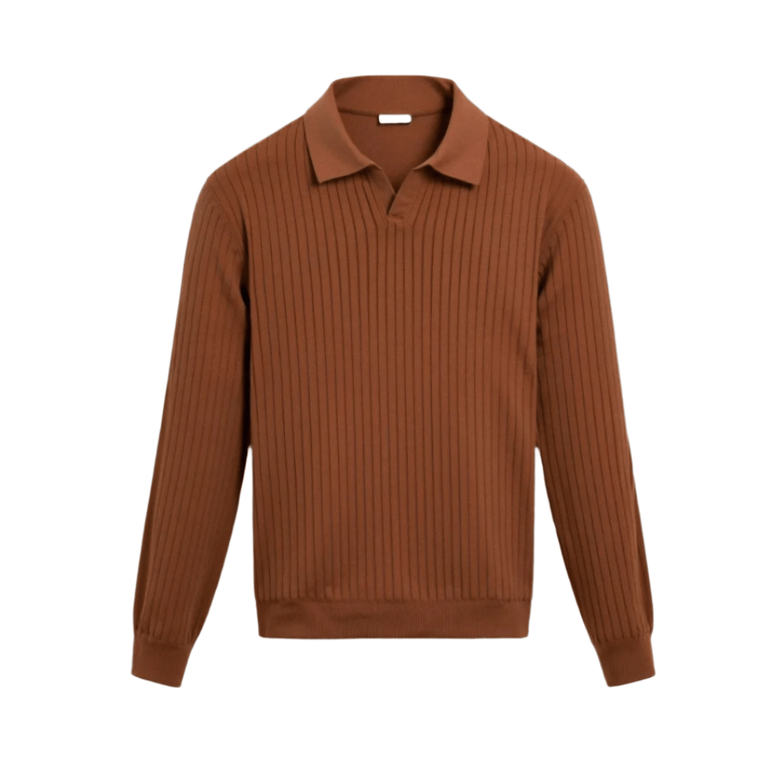 STRIPED LONG SLEEVE POLO - LORMIER - 