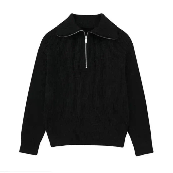 STRIPED ZIP UP SWEATER - LORMIER - 