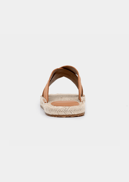 Vibrant orange suede open-toe sandals featuring a lightweight construction and braided jute trim.