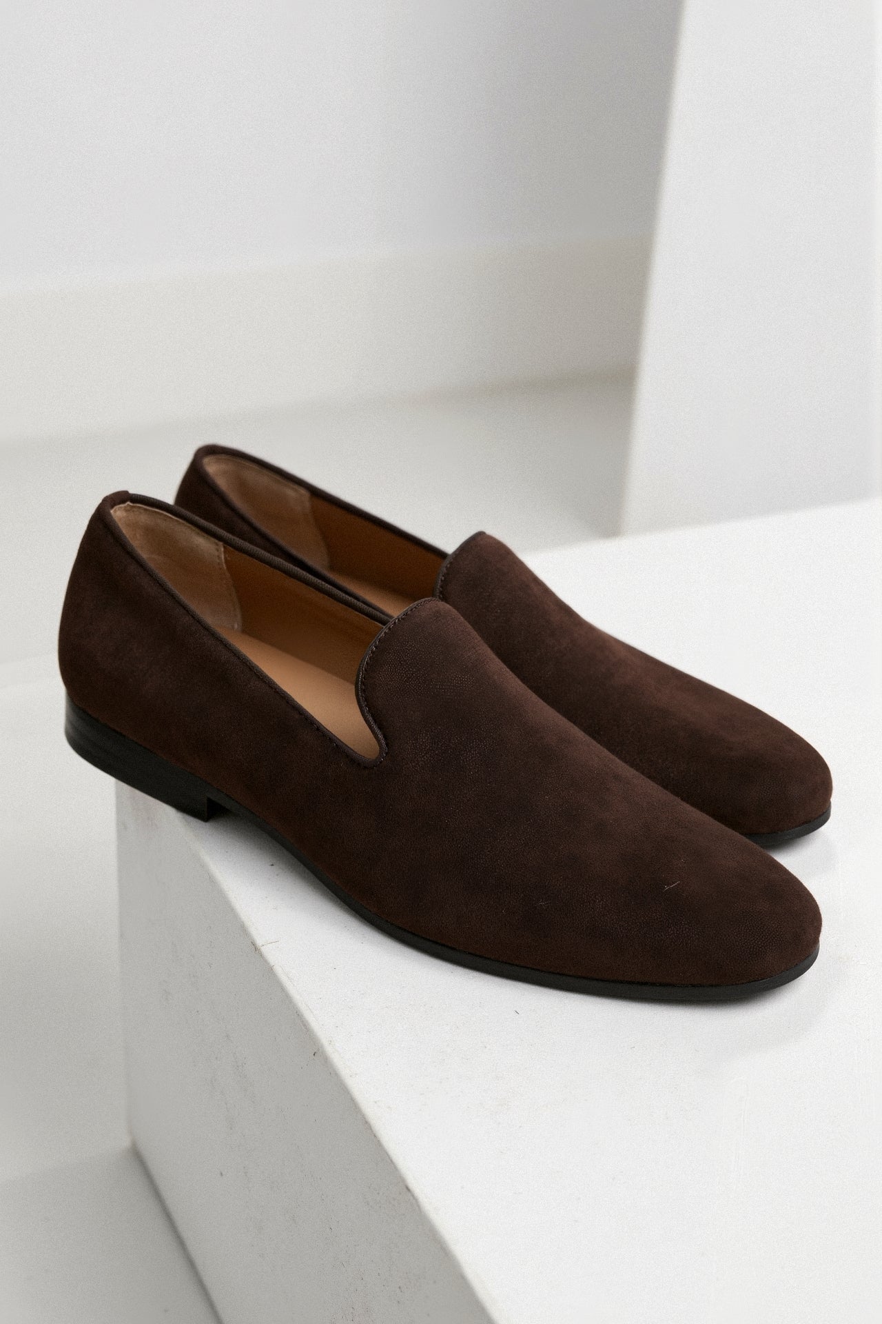 SUEDE LEATHER NON - SLIP LOAFER SHOES - LORMIER - 
