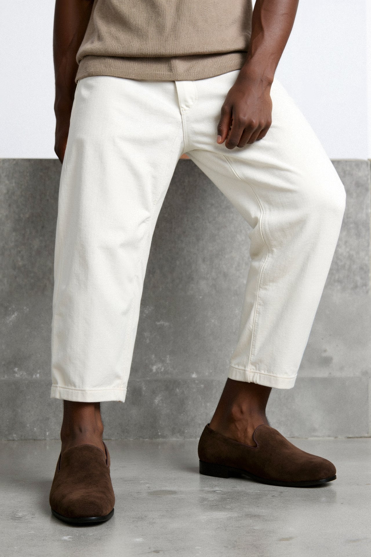 SUEDE LEATHER NON - SLIP LOAFER SHOES - LORMIER - 