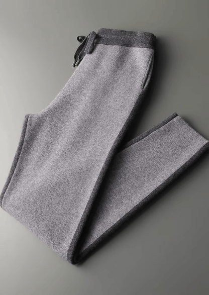 Gray sweatpants on a light gray background