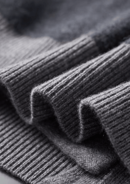 Close-up of gray ribbed knit fabric