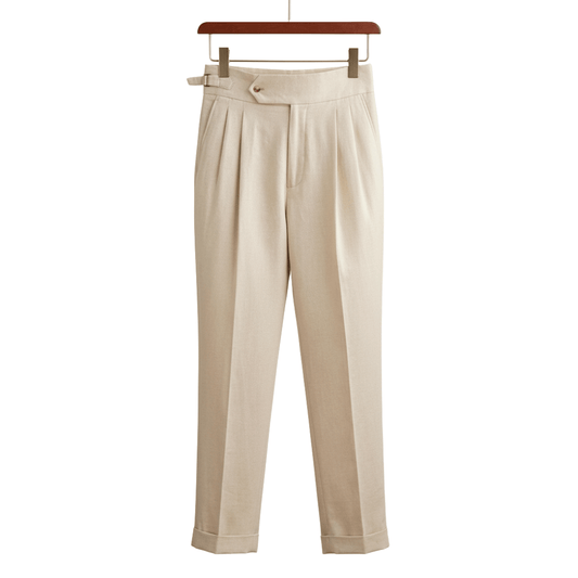 THE REFINED COTTON - LINEN GENTLEMAN TROUSERS - LORMIER - 