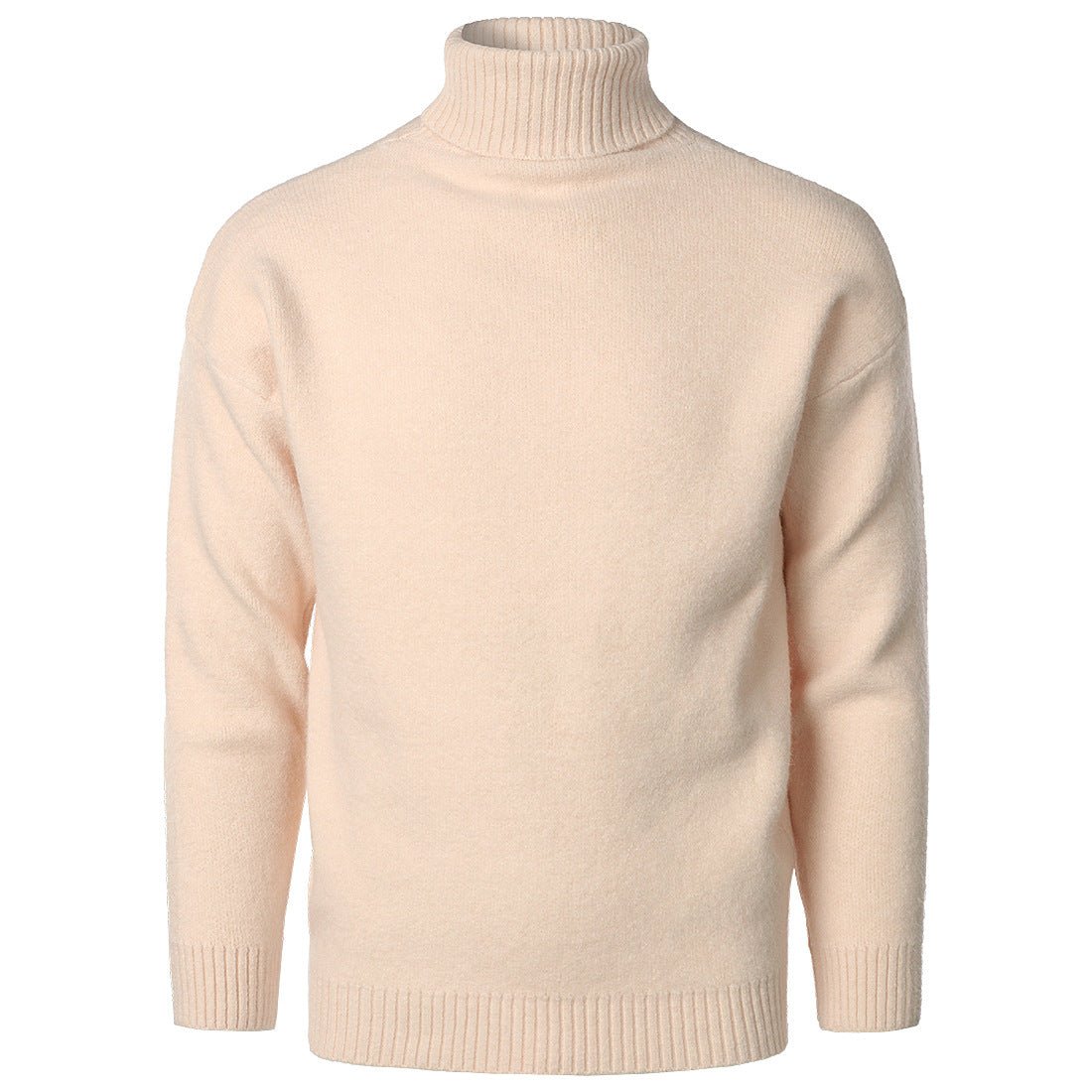 Beige turtleneck sweater on a white background