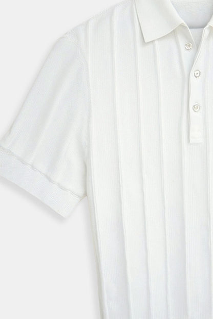 VERTICAL STRIPED BUTTON UP POLO - LORMIER - 