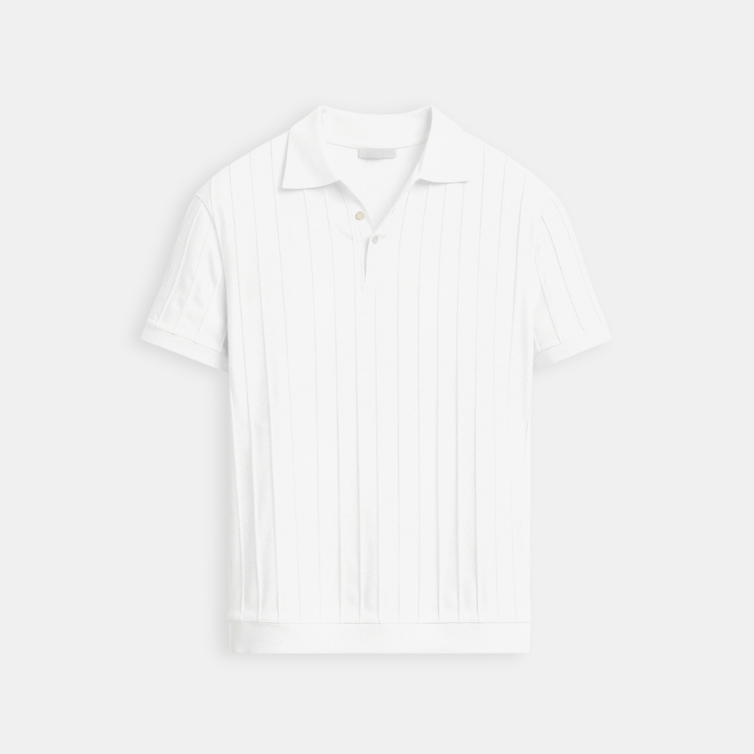 VERTICAL STRIPED BUTTON UP POLO - LORMIER - 