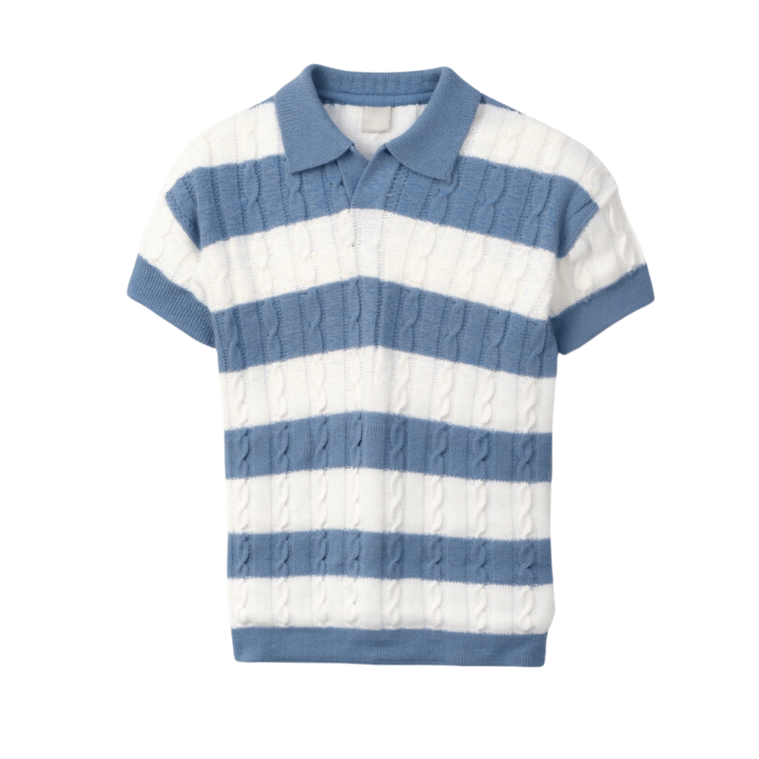 WHITE STRIPE POLO - LORMIER - 