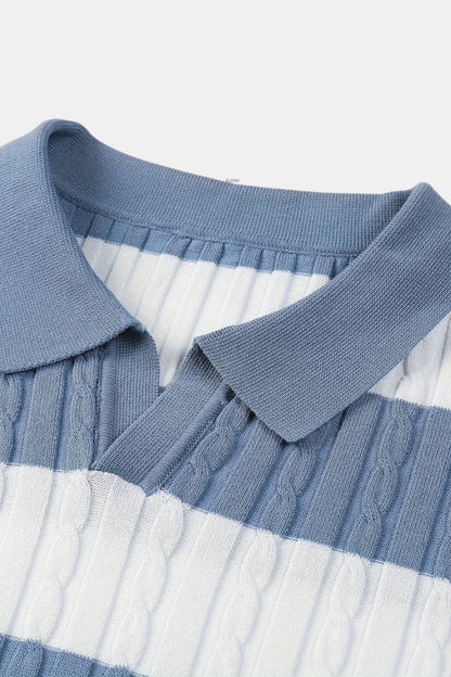 WHITE STRIPE POLO - LORMIER - 