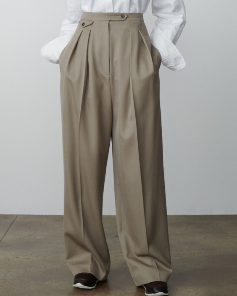 WOOLEN OVERSIZED PANTALON - LORMIER - 