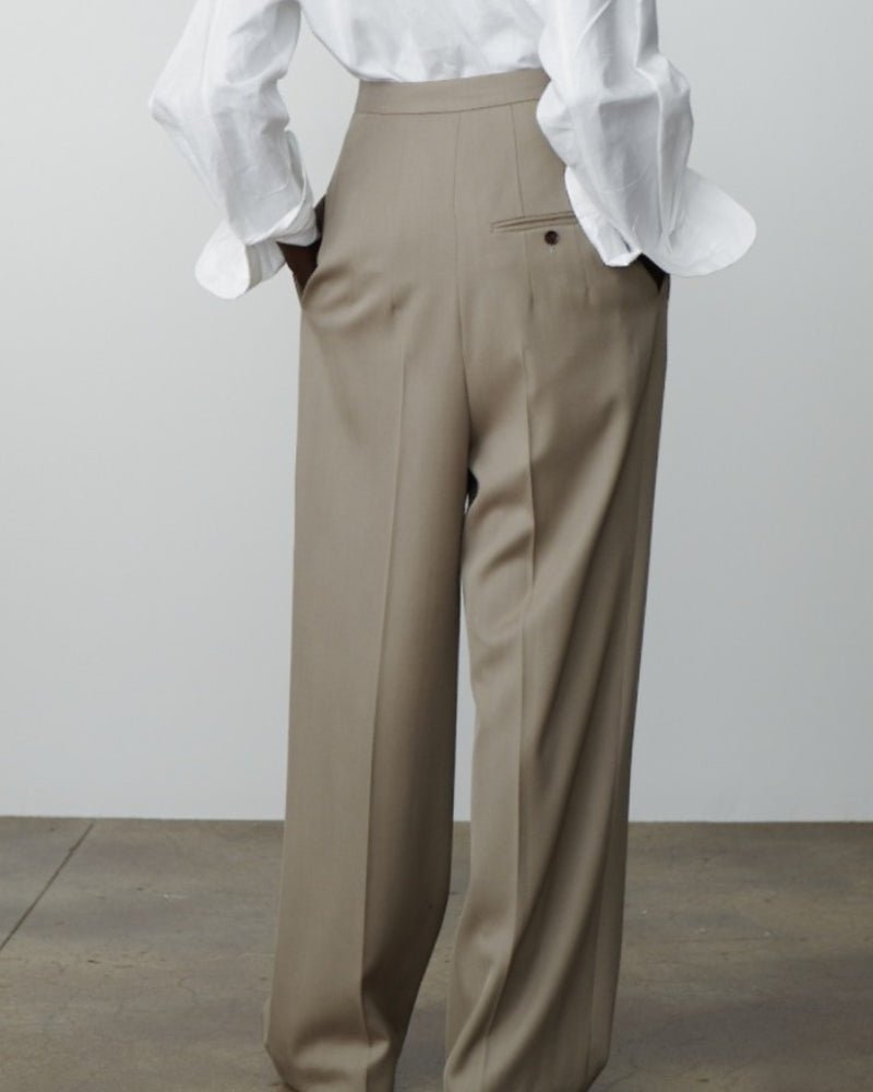 WOOLEN OVERSIZED PANTALON - LORMIER - 