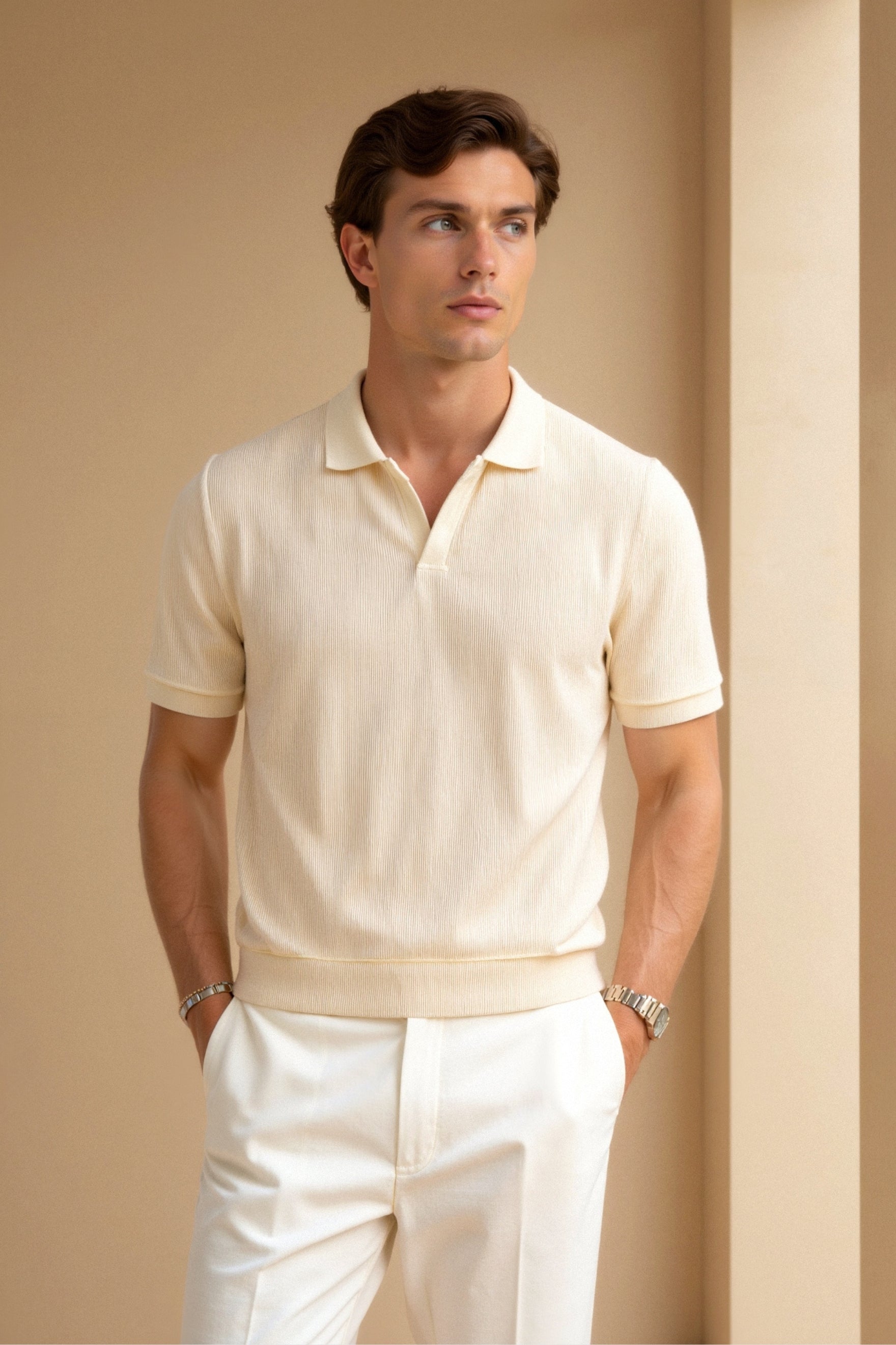 WOOLEN STRUCTURE POLO - LORMIER - 